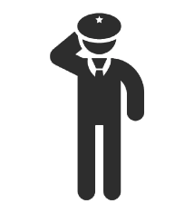 Security Guards in a salute position icon image.